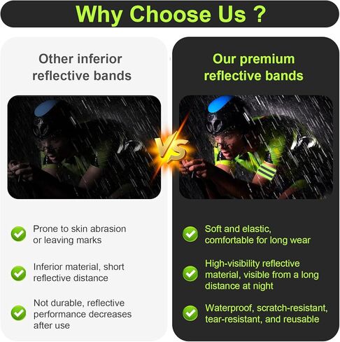 4 Pcs High Visibility Reflective Bands, Elastic Reflective Arm Band Adjustable Armbands Arm Wrist Ankle Bands Safety Straps for Night Running, Walking, Cycling in Saudi Arabia