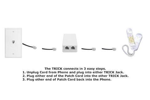 TRICK-1S سلك الهاتف الأرضي مفتاح تشغيل/إيقاف خاص متوافق مع هواتف AT&T اللاسلكية أو هواتف باناسونيك وفاكسات Brother in Saudi Arabia