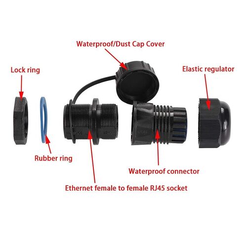 5 قطعة لوحة تركيب RJ11 محول مقبس الهاتف CAT3 RJ11/RJ12 6P6C أنثى إلى أنثى موصل فلوش جبل مع غطاء مقاوم للماء/الغبار للخارجية in Saudi Arabia