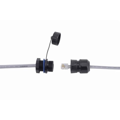 5 قطعة لوحة تركيب RJ11 محول مقبس الهاتف CAT3 RJ11/RJ12 6P6C أنثى إلى أنثى موصل فلوش جبل مع غطاء مقاوم للماء/الغبار للخارجية in Saudi Arabia