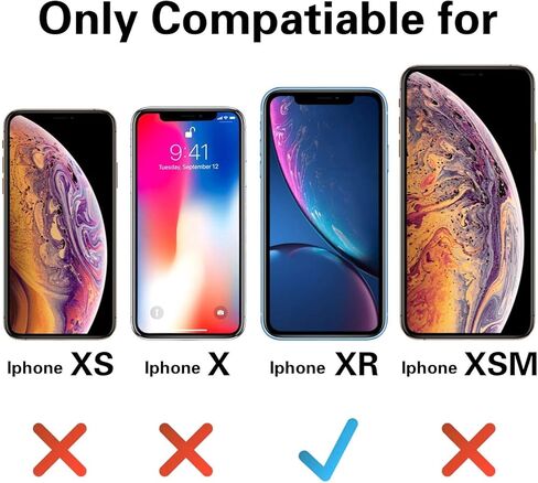 حافظة لهاتف iPhone XR مع حافظة واقية مغناطيسية نحيفة مقاومة للصدمات من Magsafe، ظهر شفاف غير لامع مع حزام حبل وغطاء هاتف واقي شاشة من الزجاج المقوى 2 * 9H مقاس 6.1 بوصة - أسود in Saudi Arabia