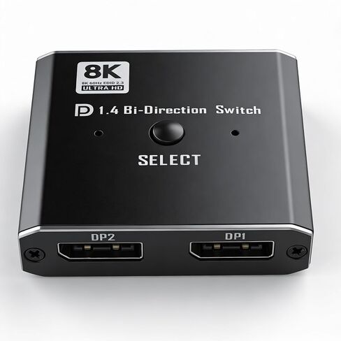 DP1.4 محول ثنائي الاتجاه DisplayPort Switch 8K@60 هرتز DP مع جهاز تحكم عن بعد يدعم 4K@120 هرتز 1080P@240 هرتز متوافق مع DP1.3/1.2/1.1/1.0 لوحدة تحكم ألعاب شاشة الكمبيوتر in Kuwait