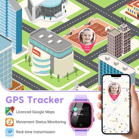 cjc 4G Smart Watch for Kids with GPS Tracker, Globally Applicable, Texting and Calling, Kids Watch for Ages 4-12 - Includes Video Call, Chat, SOS Alerts, App - Fun & Educational Birthday Gift Idea in Saudi Arabia