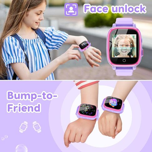 cjc 4G Smart Watch for Kids with GPS Tracker, Globally Applicable, Texting and Calling, Kids Watch for Ages 4-12 - Includes Video Call, Chat, SOS Alerts, App - Fun & Educational Birthday Gift Idea in Saudi Arabia