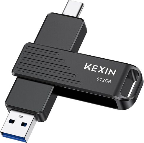 محرك أقراص فلاش KEXIN 512 جيجابايت USB C يصل إلى 1000 ميجابايت/ثانية محرك إبهام مزدوج 512 جيجا مع موصلات من النوع C وUSB-A USB 3.2 Gen 2 USB عصا ذاكرة دوارة لهاتف iPhone 15/16/17 والهاتف الذكي والكمبيوتر اللوحي والكمبيوتر المحمول in Kuwait
