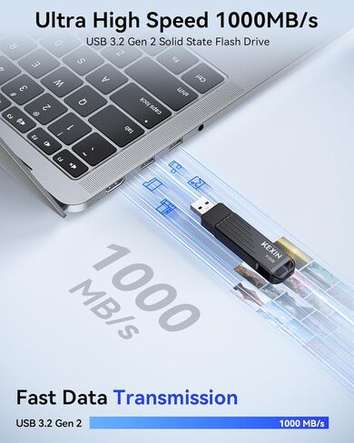محرك أقراص فلاش KEXIN 512 جيجابايت USB C يصل إلى 1000 ميجابايت/ثانية محرك إبهام مزدوج 512 جيجا مع موصلات من النوع C وUSB-A USB 3.2 Gen 2 USB عصا ذاكرة دوارة لهاتف iPhone 15/16/17 والهاتف الذكي والكمبيوتر اللوحي والكمبيوتر المحمول in Kuwait