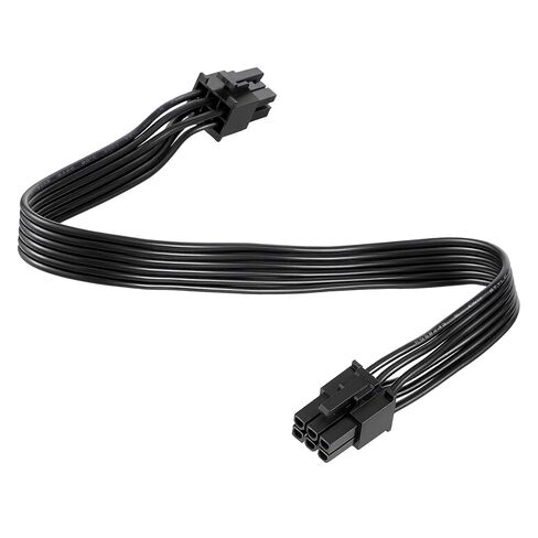 PCIE 6 Pin to 6 Pin GPU Power Supply Cable, 30 cm Universal Male to Male Flat Cord, PVC 6-pins to6-pins Flat Cable for Gaming PSUs, Modular Power Supply (Black) in Kuwait