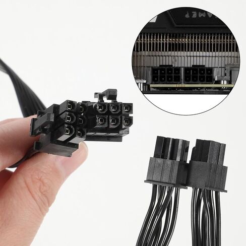 PCIE 6 Pin to 6 Pin GPU Power Supply Cable, 30 cm Universal Male to Male Flat Cord, PVC 6-pins to6-pins Flat Cable for Gaming PSUs, Modular Power Supply (Black) in Kuwait