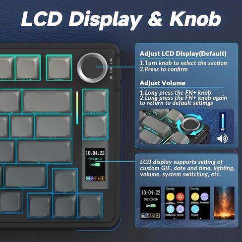 مجموعة لوحة مفاتيح وماوس لاسلكية من AULA، لوحة مفاتيح ميكانيكية S75 Pro + ماوس لاسلكي SC580 in Kuwait