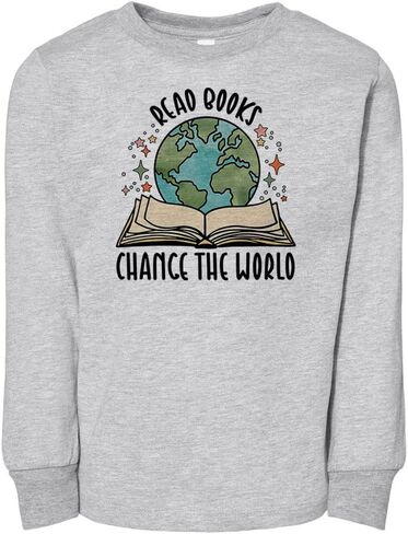 تي شيرت للأطفال الصغار بأكمام طويلة من Read Books Change The World in Kuwait
