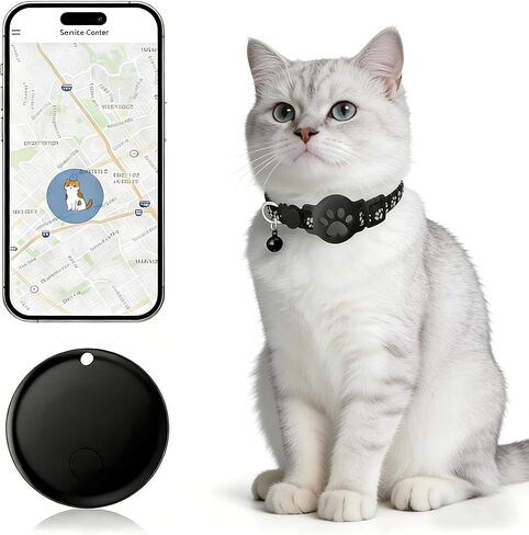 جهاز تعقب الحيوانات الأليفة، طوق GPS للقطط (iOS فقط) علامة ذكية، مقاوم للماء متوافق مع Apple Find My، بدون رسوم شهرية، طوق ذكي لحل التتبع المتقدم لسلامة الحيوانات الأليفة مثالي للقطط الصغيرة الكبيرة in Kuwait