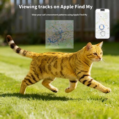 جهاز تعقب الحيوانات الأليفة، طوق GPS للقطط (iOS فقط) علامة ذكية، مقاوم للماء متوافق مع Apple Find My، بدون رسوم شهرية، طوق ذكي لحل التتبع المتقدم لسلامة الحيوانات الأليفة مثالي للقطط الصغيرة الكبيرة in Kuwait