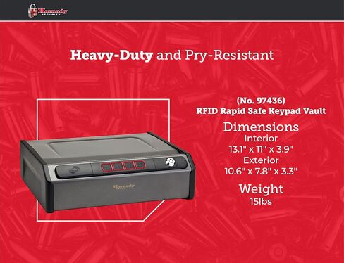 Hornady Rapid Safe Keypad Vault مع RFID Touch Free Entry، 97436 - مسدس مقاوم للعبث آمن مثالي لتخزين المسدسات وإكسسوارات الأسلحة والأشياء الثمينة - ثلاث طرق دخول مع علامتي RFID متضمنتين in Saudi Arabia