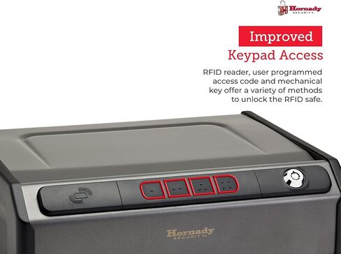 Hornady Rapid Safe Keypad Vault مع RFID Touch Free Entry، 97436 - مسدس مقاوم للعبث آمن مثالي لتخزين المسدسات وإكسسوارات الأسلحة والأشياء الثمينة - ثلاث طرق دخول مع علامتي RFID متضمنتين in Saudi Arabia