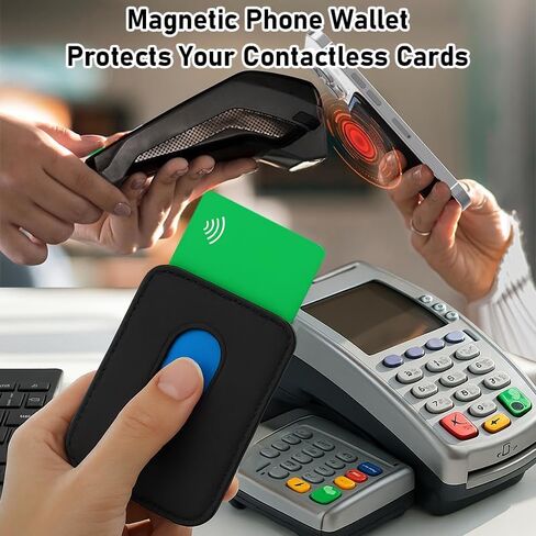 حامل بطاقة لسلسلة iPhone 16/15/14/13/12، محفظة جلدية RFID مع ملحق مغناطيسي قوي، متوافق مع الجرابات والملحقات (رمادي وردي) in Saudi Arabia