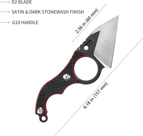 KUBEY Hippocam KU166 Fixed Blade Utility Knife Hand Tool 2.36in D2 Steel Blade with Kydex Sheath in Saudi Arabia