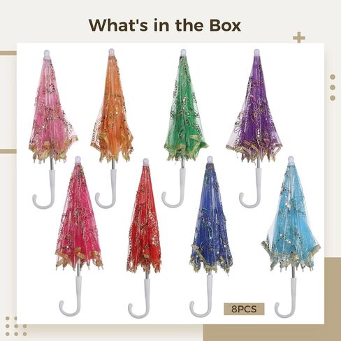 Lace Parasol Umbrella For Wedding, 8 Pcs Decorative Lace Parasols, For Parties And Photography, Indoor And Outdoor in Kuwait