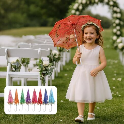 Lace Parasol Umbrella For Wedding, 8 Pcs Decorative Lace Parasols, For Parties And Photography, Indoor And Outdoor in Kuwait