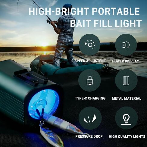 Instant UV Charger for Lures Glow Freshwater Saltwater Baits Catfish Bait Jigs Plugs Spoons for Salmon Walleye Musky Squid Powerful UV LED Light ice Fishing lightsglow disc Charger in Saudi Arabia