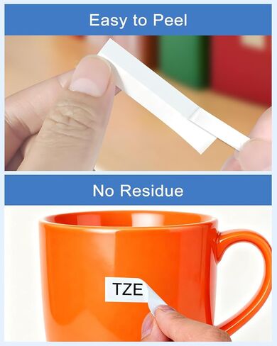 TZe-231 Label Maker Tape 12mm 0.47 Laminated White 1/2 Inch Replacement for Brother P-Touch Label Tape TZe231 TZ-231 Black on White TZe TZ Tape for Brother PT-D210 D220 1280 H110 1280 D400,6-Pack in Saudi Arabia