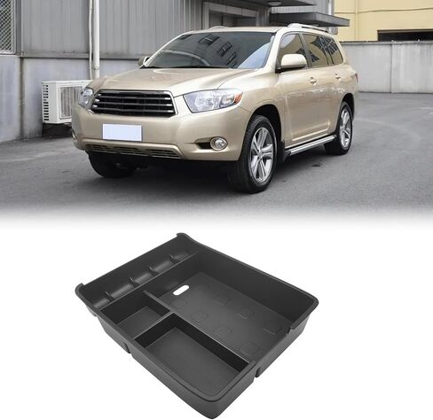منظم وحدة التحكم المركزية ABS متوافق مع ملحقات Toyota Highlander 2015-2017 منظم وحدة التحكم المركزية صندوق مسند الذراع للتخزين المضمن مناسب لهايلاندر (أحمر) in Kuwait