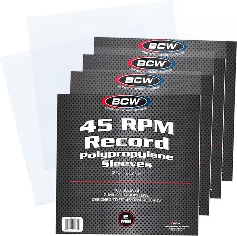 BCW 45 RPM Vinyl Record Sleeves 7-3/8" x 7-5/8" 2-mil thickness (400-Count) in Saudi Arabia