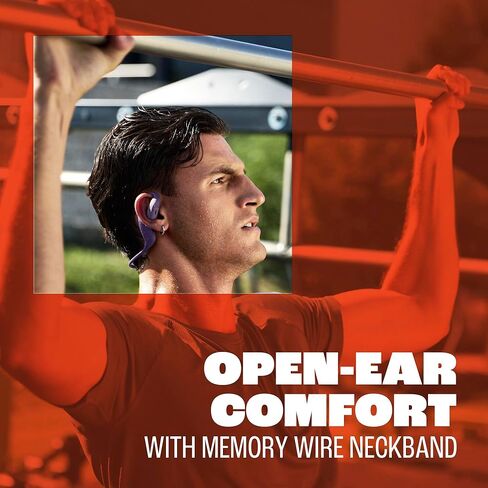 JBL Endurance Pace - Open-Ear Sport Headphones with Memory Wire Neckband, Water & dust Proof (IP68), 2 beamforming mics, up to 10 Hours of Music, Hands-Free Calls and Music Management (Black/Grey) in Saudi Arabia