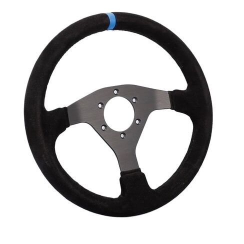 spnqkxf Sim Racing Wheel Steering Wheel Flat 320mm Suede 12 Inch Controller Replacement Part(Black) in Saudi Arabia