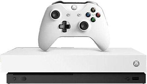 وحدة تحكم Microsoft Xbox One X بسعة 1 تيرابايت HDD مع وحدة تحكم لاسلكية Xbox One X المحسنة، HDR، 4K أصلي، Ultra HD أبيض (متجدد) in Saudi Arabia