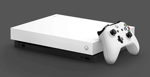 وحدة تحكم Microsoft Xbox One X بسعة 1 تيرابايت HDD مع وحدة تحكم لاسلكية Xbox One X المحسنة، HDR، 4K أصلي، Ultra HD أبيض (متجدد) in Saudi Arabia