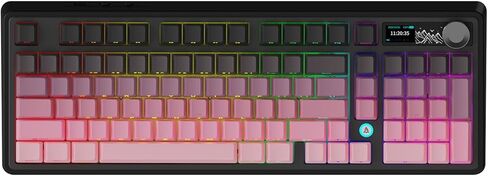 لوحة مفاتيح الألعاب الميكانيكية اللاسلكية Ajazz AK980 V2، ثلاثية الوضع BT5.0/2.4 جيجا هرتز/USB-C بطارية 10000 مللي أمبير في الساعة قابلة للتبديل السريع RGB بإضاءة خلفية للكمبيوتر الشخصي/الكمبيوتر اللوحي/PS/Xbox in Kuwait