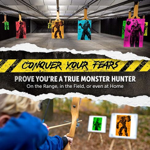 أهداف إطلاق النار الشريرة من MASANI - 12 حزمة من الأهداف الورقية - 2X كل وحش - داخلي/خارجي، متعة نطاق الفناء الخلفي لجميع مسدسات BB والمسدسات والبندقية والقوس والنشاب والرماية والكريات وبنادق Airsoft - 12 × 18 بوصة in Kuwait