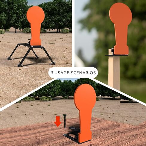 ATFLBOX 3/8" AR500 12.8'' Classic Popper Steel Shooting Target with Stand, 6'' Plate Auto Reset Target for Shooting Range, Suitable for Pistol, Rifle, Handgun, Shotgun, Rimfire in Saudi Arabia