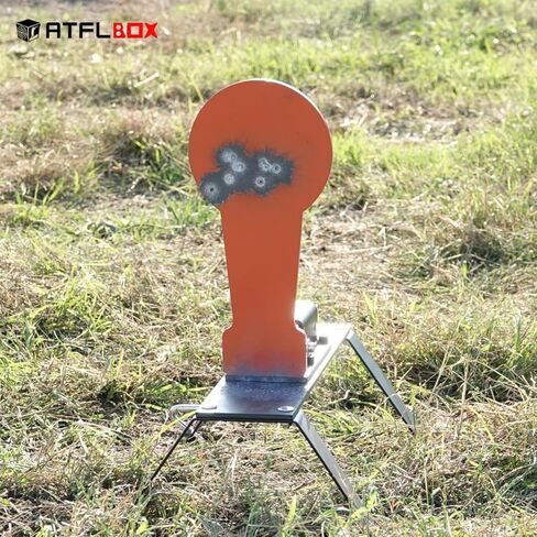 ATFLBOX 3/8" AR500 12.8'' Classic Popper Steel Shooting Target with Stand, 6'' Plate Auto Reset Target for Shooting Range, Suitable for Pistol, Rifle, Handgun, Shotgun, Rimfire in Saudi Arabia