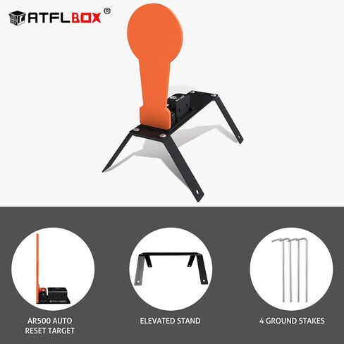 ATFLBOX 3/8" AR500 12.8'' Classic Popper Steel Shooting Target with Stand, 6'' Plate Auto Reset Target for Shooting Range, Suitable for Pistol, Rifle, Handgun, Shotgun, Rimfire in Saudi Arabia