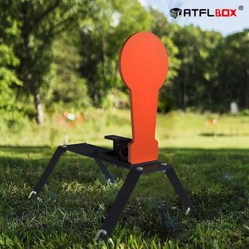 ATFLBOX 3/8" AR500 12.8'' Classic Popper Steel Shooting Target with Stand, 6'' Plate Auto Reset Target for Shooting Range, Suitable for Pistol, Rifle, Handgun, Shotgun, Rimfire in Saudi Arabia