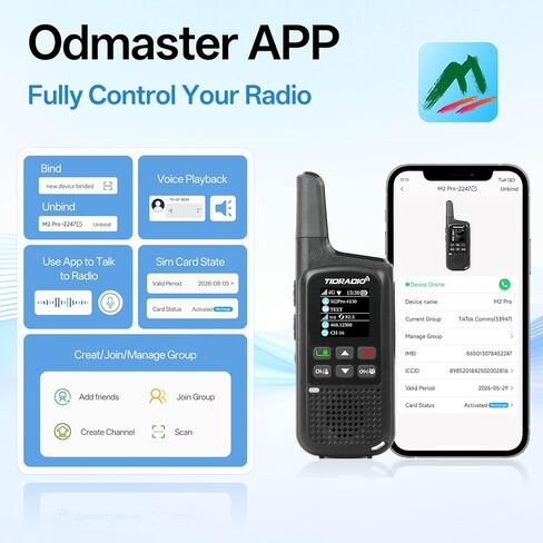 TIDRADIO TD-M2 Pro Unlimited Range Rapid Global Walkie Talkies,Dual Mode -4G LTE PoC Radio with SIM Card+FRS Two Way Radio Long Range Global PTT 2-way Radios for Family,Business,Company,Outdoor -2Pack in Saudi Arabia