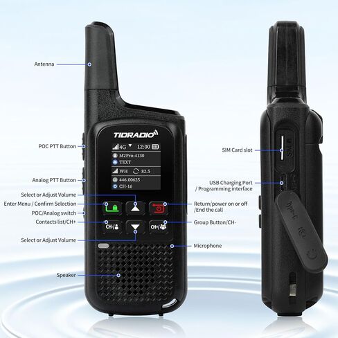 TIDRADIO TD-M2 Pro Unlimited Range Rapid Global Walkie Talkies,Dual Mode -4G LTE PoC Radio with SIM Card+FRS Two Way Radio Long Range Global PTT 2-way Radios for Family,Business,Company,Outdoor -2Pack in Saudi Arabia