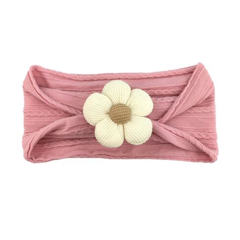 3 Pcs Soft Hairbands Baby Girls Flower Nylon Headband Hair Accessories for Newborn Infant Toddler Kids in Saudi Arabia