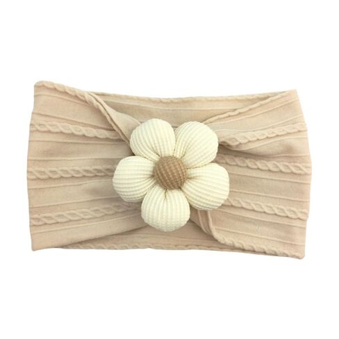 3 Pcs Soft Hairbands Baby Girls Flower Nylon Headband Hair Accessories for Newborn Infant Toddler Kids in Saudi Arabia
