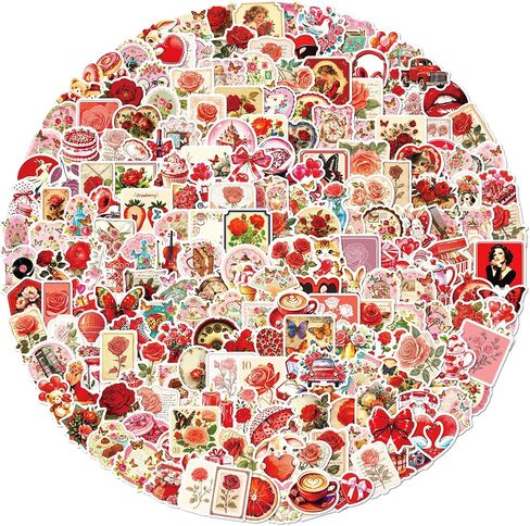 212Pcs Valentine's Day Sticker, Love Stickers,Waterproof Vinyl Valentine Decal for Water Bottles Laptop Scrapbook, Notebook Vision Board Decoration,Pink Heart Decals Romantic Stickers in Kuwait