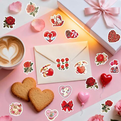 212Pcs Valentine's Day Sticker, Love Stickers,Waterproof Vinyl Valentine Decal for Water Bottles Laptop Scrapbook, Notebook Vision Board Decoration,Pink Heart Decals Romantic Stickers in Kuwait
