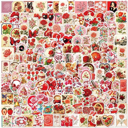 212Pcs Valentine's Day Sticker, Love Stickers,Waterproof Vinyl Valentine Decal for Water Bottles Laptop Scrapbook, Notebook Vision Board Decoration,Pink Heart Decals Romantic Stickers in Kuwait