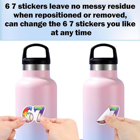 67Pcs 67 Stickers, 6 7 Birthday Decorations Meme Stickers, Funny 6 7 Sticker Pack, Six Seven Birthday Decorations, Waterproof Vinyl Gifts for Water Bottle, Phone Case in Kuwait