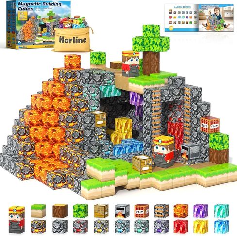 100pcs الكتل المغناطيسية لبناء ألعاب ، Gem Cave Adventure PlaySet ، ألعاب الألعاب للفتيان الفتيات الذين تتراوح أعمارهم بين 3 و 12 عامًا ، هدية مثالية للاعبين الصغار والبالغين in Kuwait