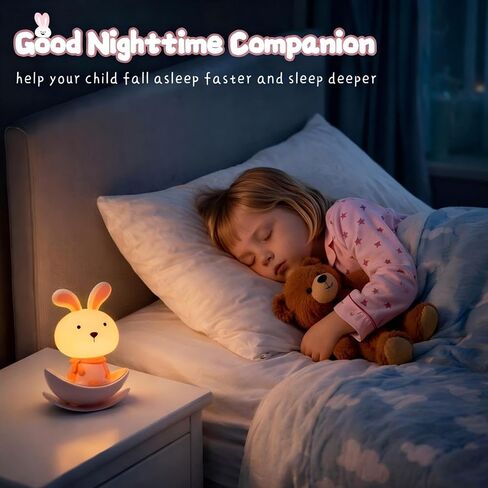Night Lights for Kids,Rechargeable Nightlight,Small Lamps for Baby Nursery,Pink Bunny Potable Lamp,Soft Eye Caring,Breastfeeding,Sleep Aid,Cute Funny Elegant Gifts for Toddler Boys Girls in Kuwait