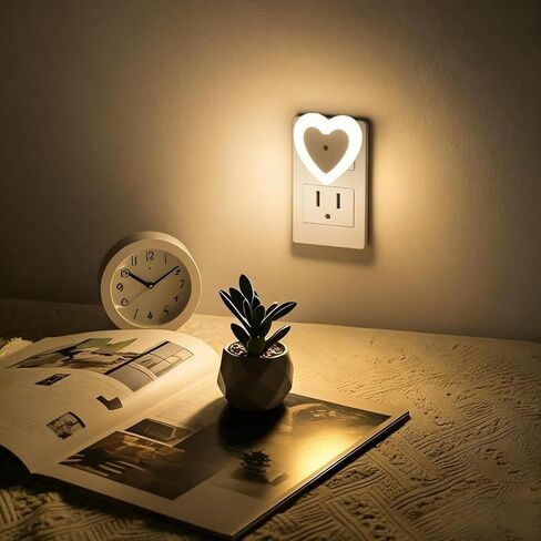Heart Shaped LED Night Light with Smart Control, Romantic Wall Decor Lamp for Bedroom, Living Room and Nursery (Red) in Saudi Arabia
