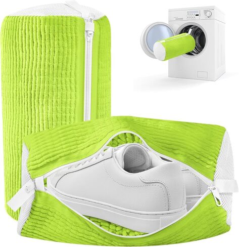 Shoe Washing Machine Bag, 2 Pack White Shoe Bag for Washing Machine for Sneakers with Safety Hook Zipper, Reusable Laundry Bags Includes Drawstring Shoe Storage Bags Dustproof in Saudi Arabia