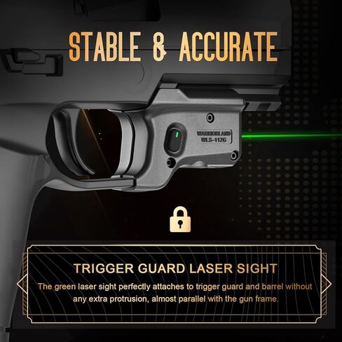 WARRIORLAND Trigger Laser يناسب Sig Sauer P320 Compact M18 & P320 بالحجم الكامل M17، أول شعاع أخضر مع مؤشر الطاقة، P320 Trigger Guard Laser مع مفتاح تشغيل/إيقاف يمكن استخدامه بكلتا اليدين، WLS-112G in Kuwait