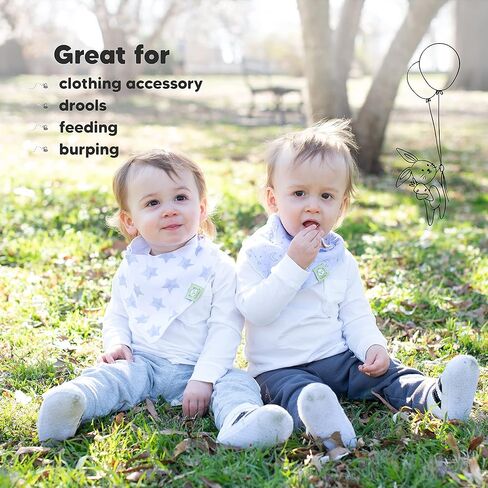 KeaBabies 8-Pack Organic Baby Bandana Drool Bibs and 6-Pack Baby Burp Cloths for Baby Boys and Girls - Stylish Unisex Bandana Bibs - Organic Cotton Burp Clothes for Baby Boy - Super Absorbent Bandana in Saudi Arabia
